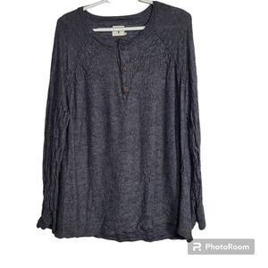 Rogan Gray Alpaca Blend Long Sleeve Top size XL